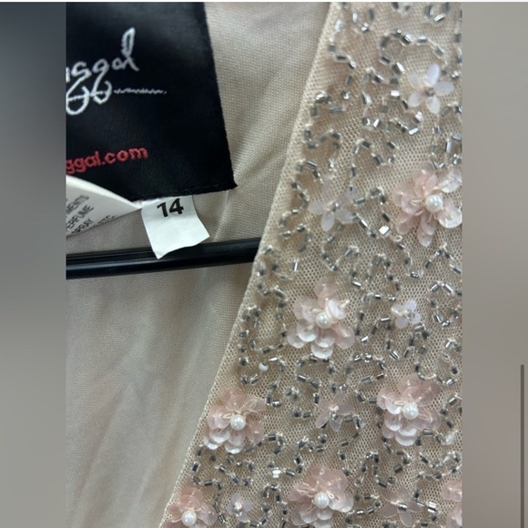 Mac Duggal 10810 NWOT Ruffle Sleeves Beaded Dress - Picture 8 of 9